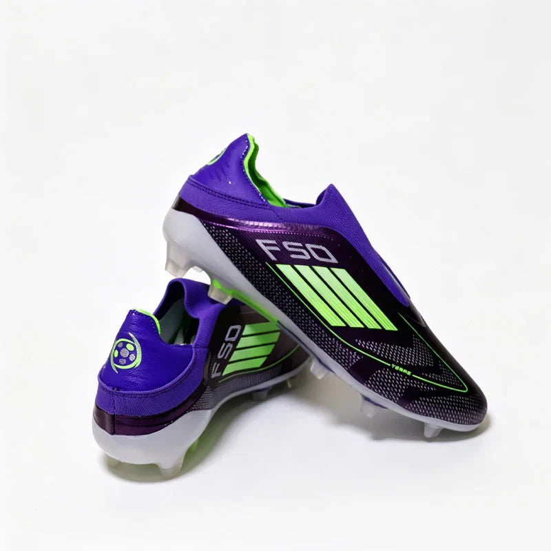 2555 High Quality Mens Soccer Shoes SLIP-ON Non-Slip Turf Soccer Cleats Boys TF/FG Training Football Boots Chuteira Campo F50