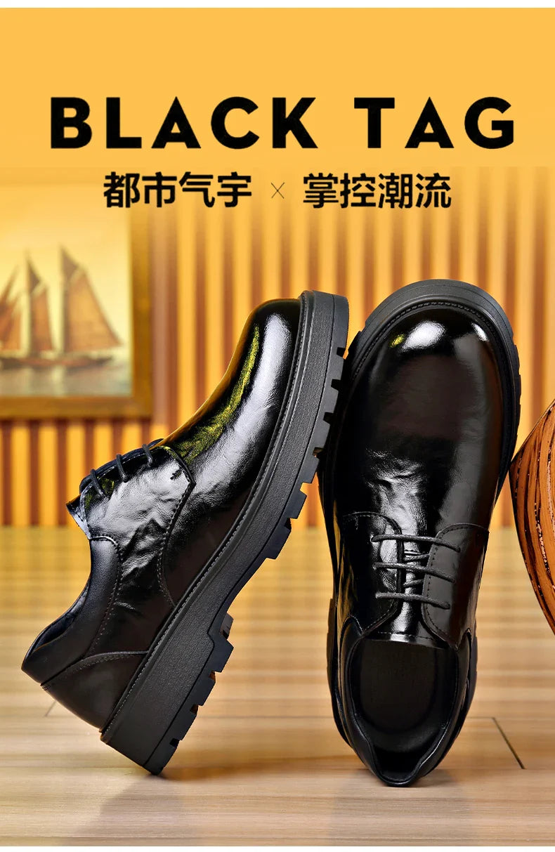 Men Comfortable Leather Work Shoes for Long Standing
