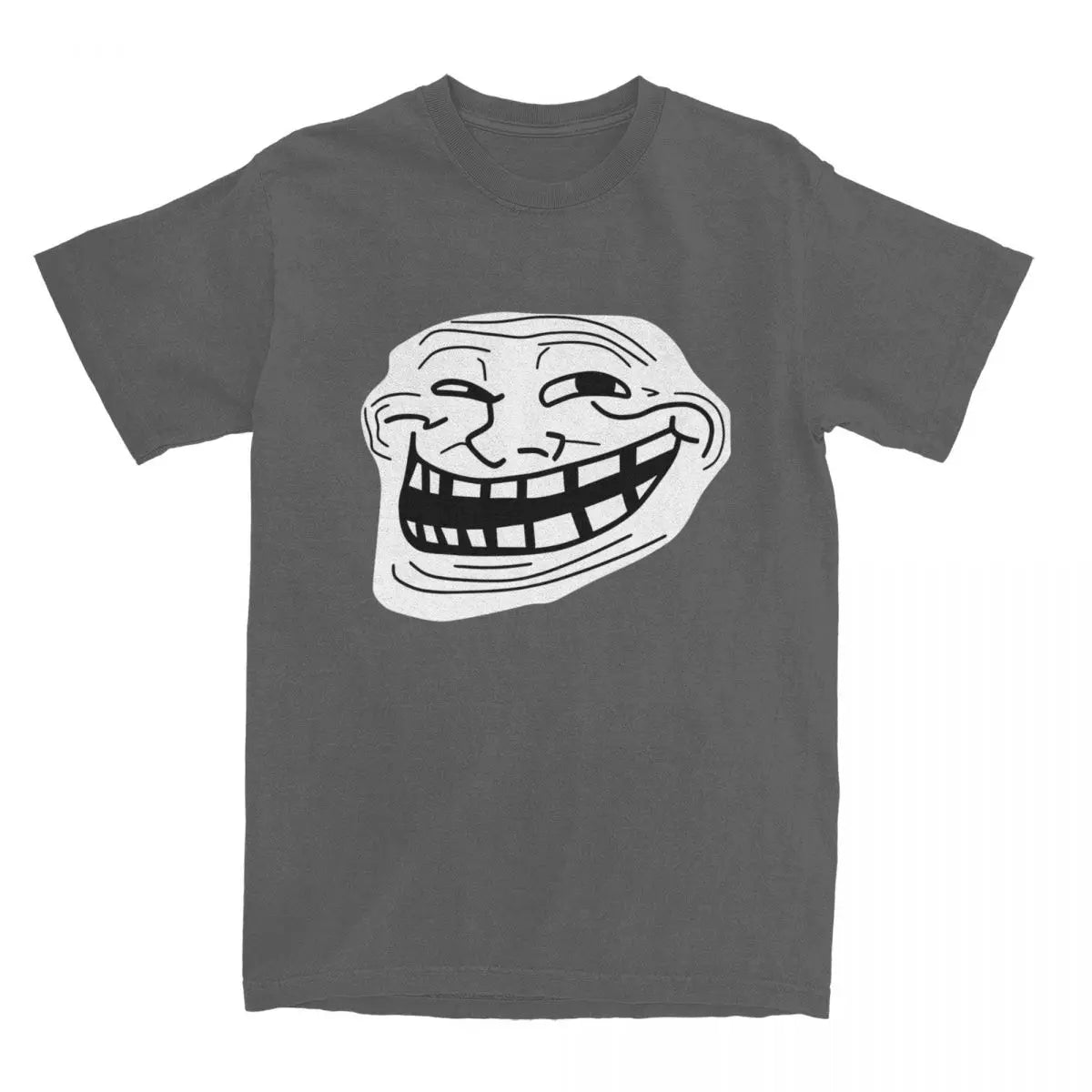 تي شيرت رجالي بتصميم Rage Comic Trollface مضحك على طراز أنيمي الهيب هوب بأكمام قصيرة، قمصان صيفية رائعة من القطن الخالص بياقة مستديرة مقاس 6XL