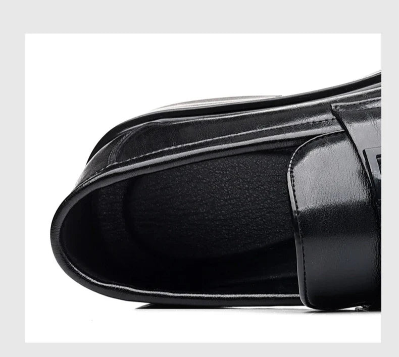 Spring Autumn New Black Dress Shoes for Men Business Designer Cow Leather Shoes Male Fashion British Style Casual Shoe Man