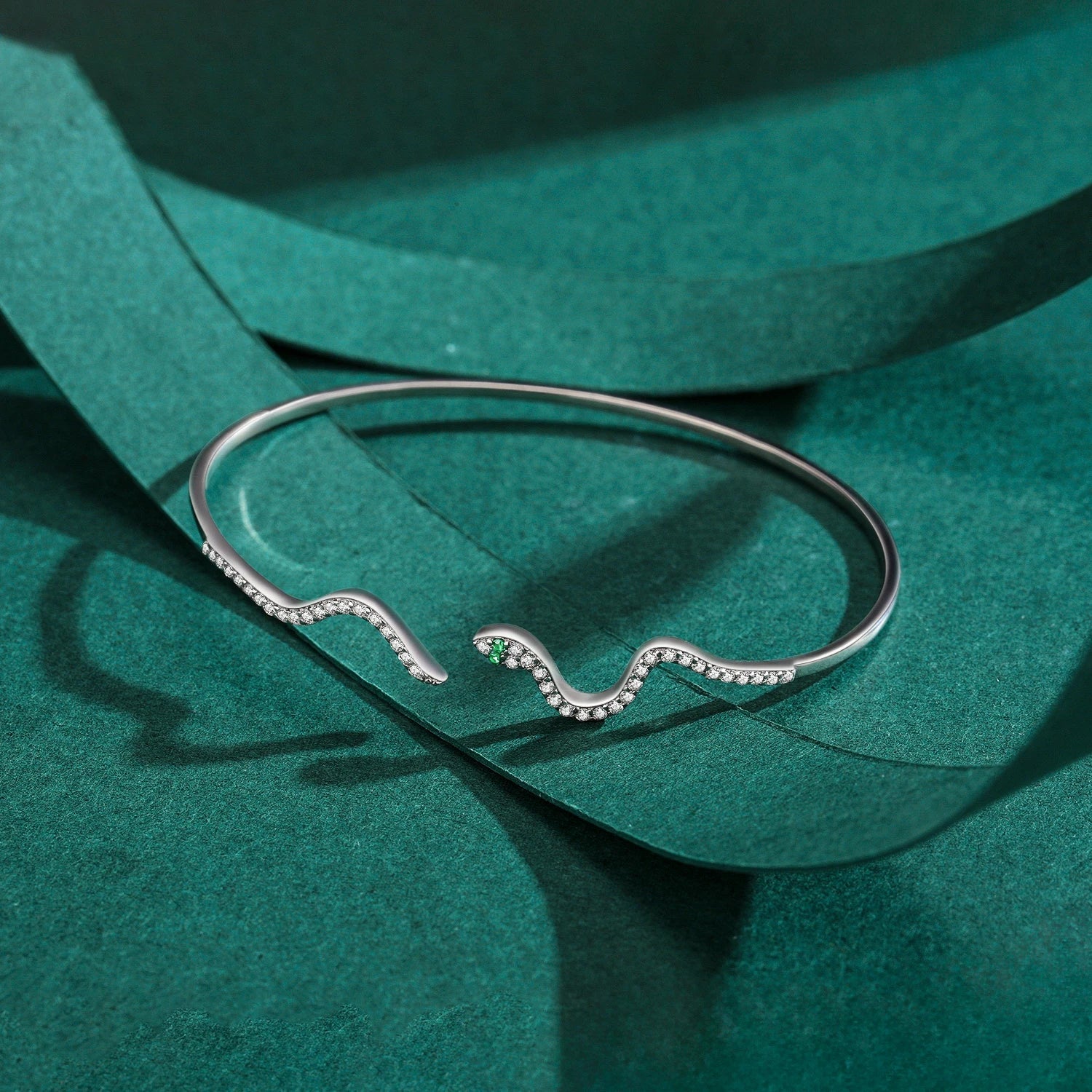 Luxury Sparkling Black Snake Bracelet 925 Sterling Silver Punk Adjustable Zirconia Bangle For Women Party Fine Jewelry