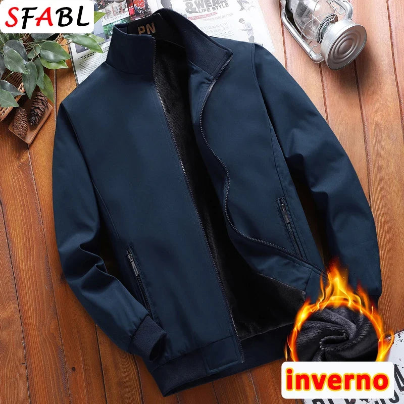 Thick Warm Autumn Winter Jackets for Men Business Office Dress Coat Casual Men's Winter Jacket Solid Color Luxury Outerwear Man