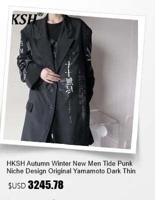 Summer New Men's Tide Y2K Original Design High Street cotton Fashion Punk Dark Casual Loose Cropped Pants Shorts Ins HK5611