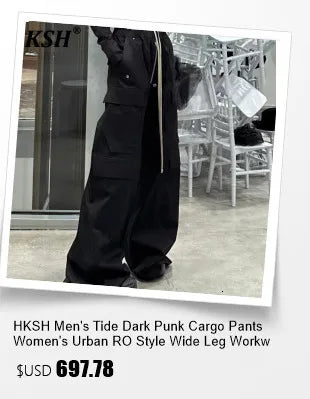 Autumn Winter New Men's Tide Original Design Techwear High Street Fashion Trend Vintage Jacket Chic Casual Coats Ins HK6132