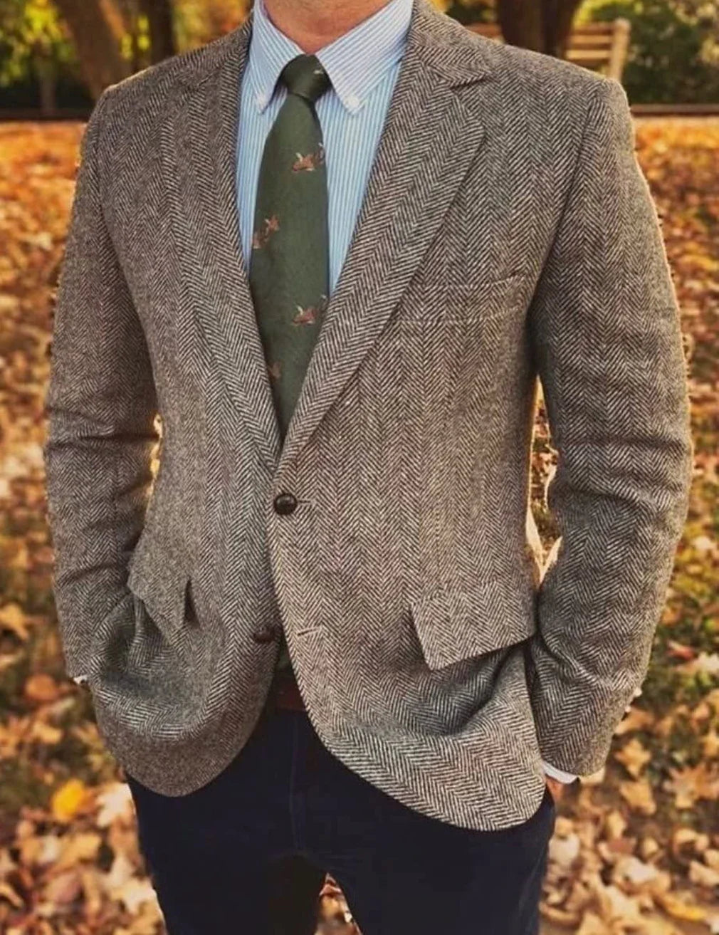 Men's Casual Blazer Herringbone Slim Fit Single Breasted Stylish Comfortable Jacket Men's Coat Double Breasted Blazer Men's Suit