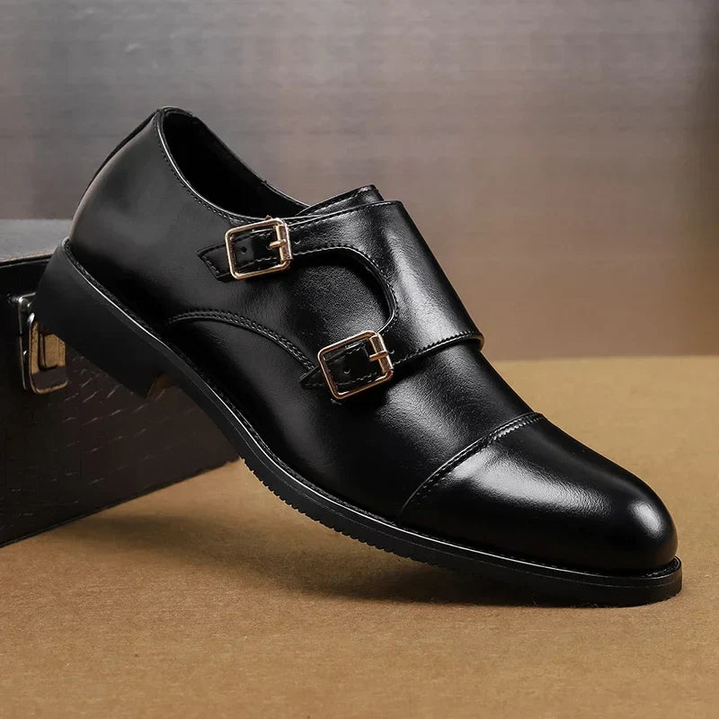 Men leather brogue oxford shoes vintage carved handmade round toe casual formal footwear