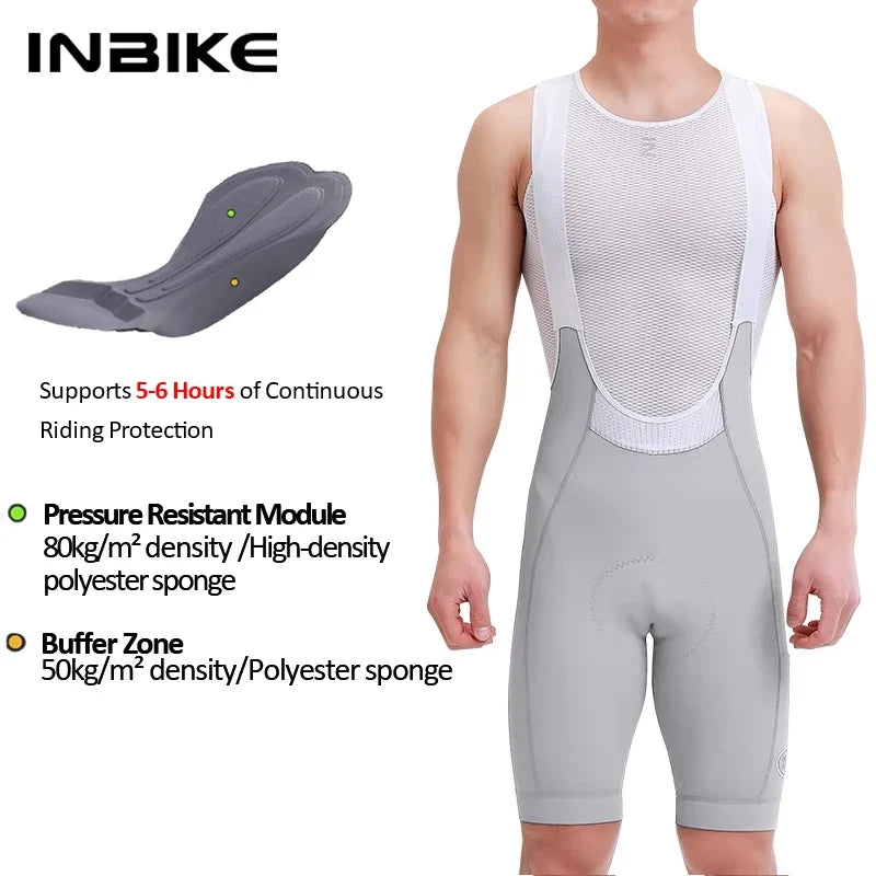 2025 Men's Cycling Bib Shorts High-Waisted Breathable Biking Bicycle Bibs Pants MTB Cycling Clothing Man with Pockets