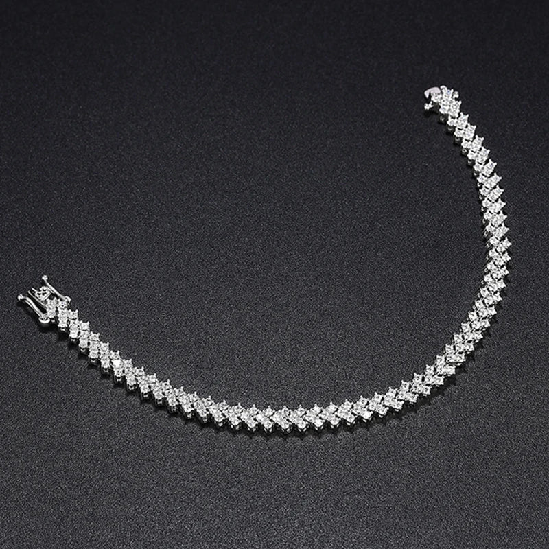 15-20CM 100% Real Moissanite Tennis Bracelets for Women Men's Hip Hop Sterling Silver 925 Chain Simulated Diamond Jewelry
