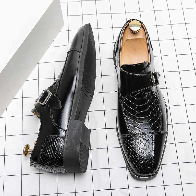 Leather Designer Brand Monks Snake Luxury Men Casual Office Business Man Loafers Mens Moccasins Driving Wedding Dress Male Shoes