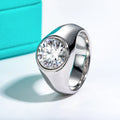 4ct D Color Moissanite Men Rings 18K Gold Plated  Silver Engagement Bezel Rings For Men Factory Jewelry Wholesale