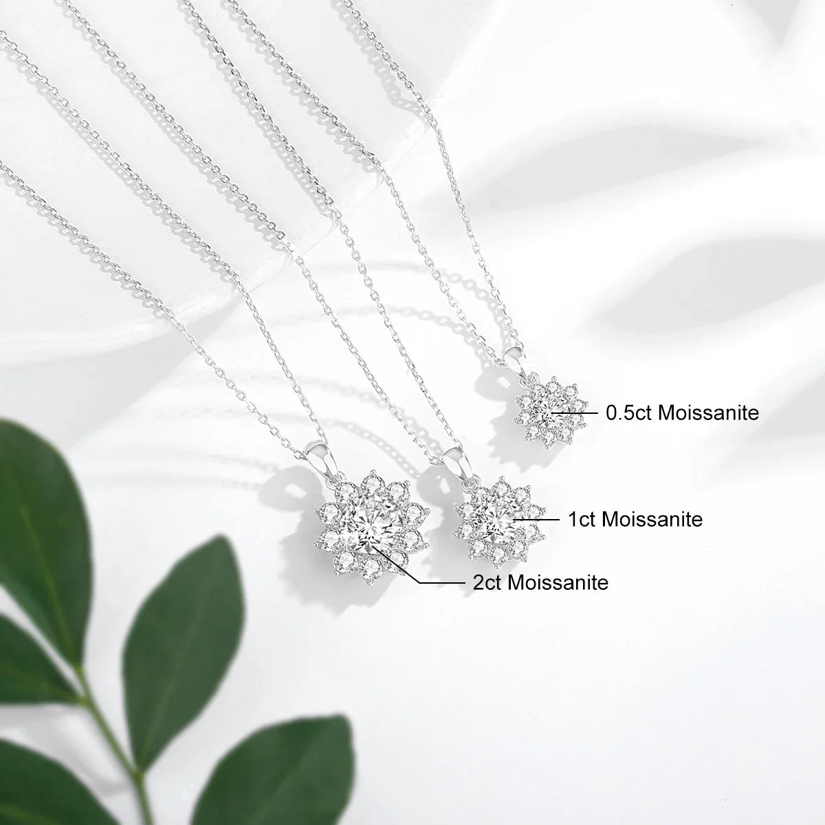 Sunflower 18K Gold Moissanite Pendant Women Wedding Lab Diamond Necklace Charm for Engagement Party Bridal Jewelry Accessorise