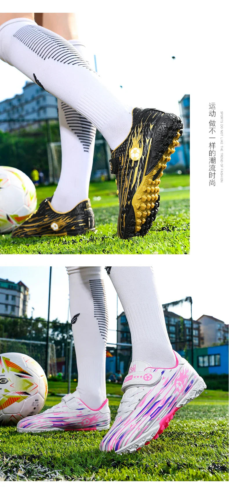 Kids Youth Soccer Shoes Boys Girls Football Cleats TF FG Training Sneakers Non-Slip Grass Artificial Grass Sport Boots