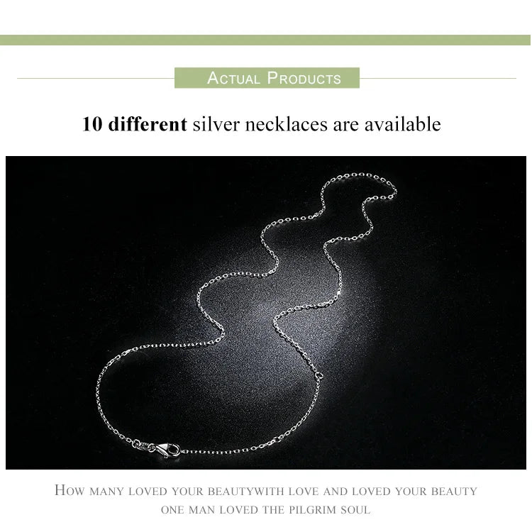 Classic Basic O-chain Solid 925 Sterling Silver Lobster Clasp Adjustable Necklace Box Cable Chain DIY Jewelry for Women