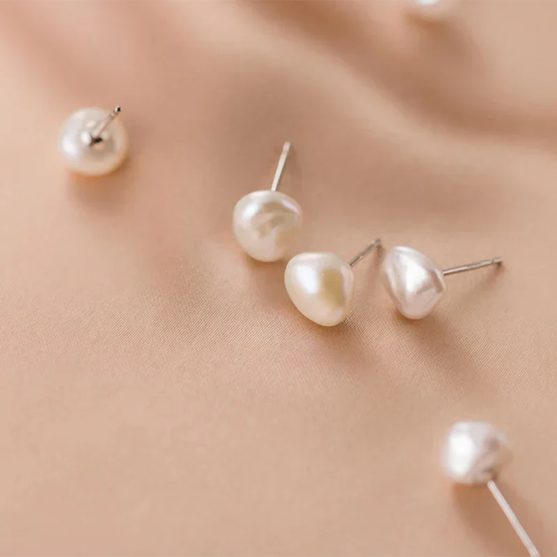 925 Sterling Silver Gentle Simple Nnatural Pearl for Women Luxury Piercing Earrings Wedding Fashion Charm Jewellery Gift