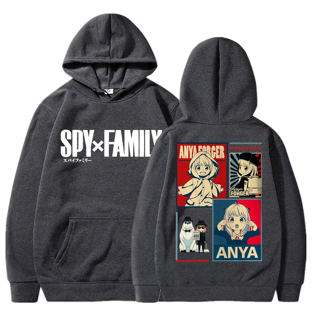 اليابان أنيمي Spy X Family آنيا فورجر هودي للرجال والنساء كاواي مانغا جمالي سويت شيرت صوف كبير الحجم خريف ملابس رياضية كاجوال