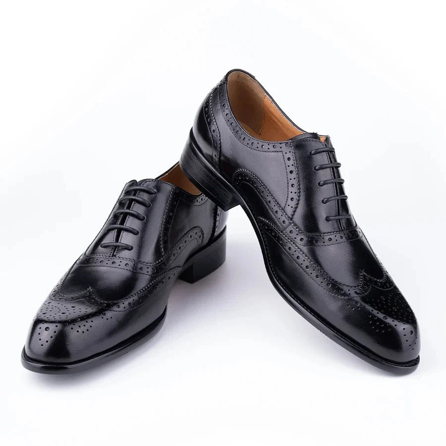 Fashion New Trend Oxford Shoe Mens Handmade Carving Craft Wedding Party Shoes Elegant Genuine Leather Lace Up Derby Shoes