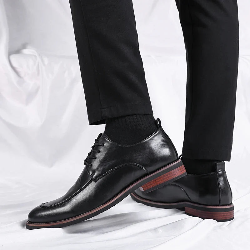 Italian Design Men's Oxford Business Shoes Formal Casual Leather Laces Lace-Up Anti-slip Flat Designer Shoes Comfy Walking Shoes
