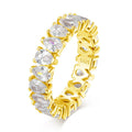3*5mm Pear Cut All Zircon Moissanite Rings Full Enternity Lab Diamond Band for Women 925 Sterling Silver Fine Jewelry