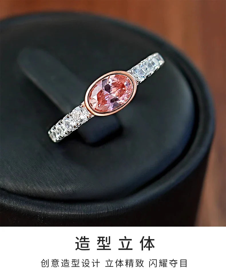 925 silver ring women's French retro Papalacha fashion temperament personality oval egg shape exquisite simple retro
