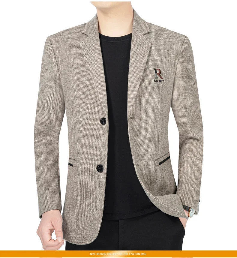 TFETTERS Brand 2026 Spring Business Blazer for Men Solid Autumn Casual Men's Jacket Blazer Fashion Single Breasted Suits Mens
