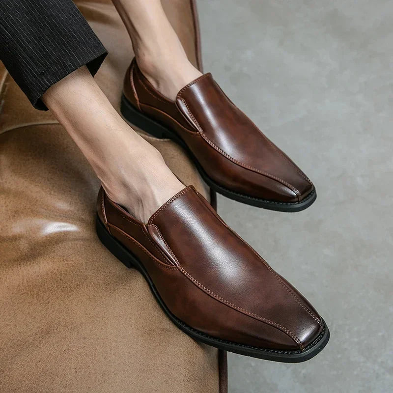 Casual Business Leather Shoes Men Loafers Formal Wedding Shoes Leisure Party Office Flats Men's Social Dress Moccasins