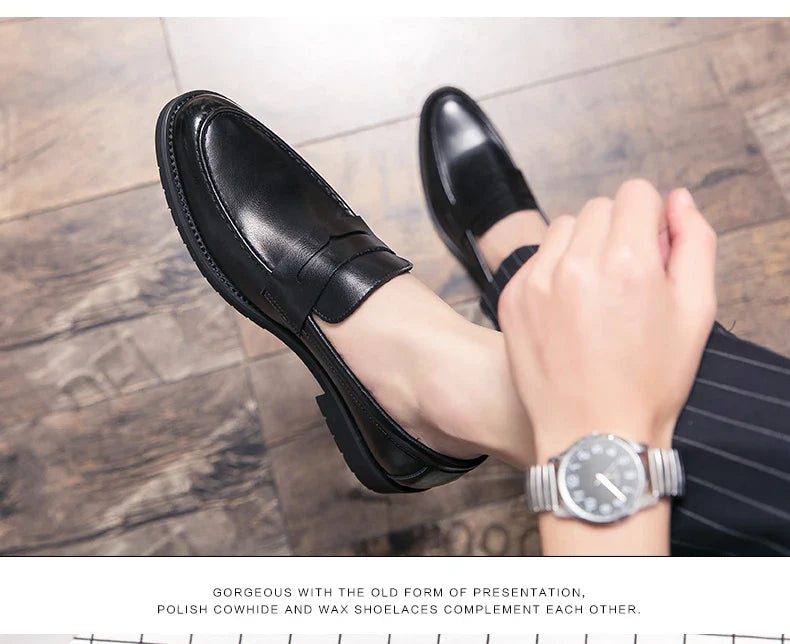 Men's Dress Shoes Formal Office Leather Brogues Shoes Male High Quality Casual Business Shoes Men Social Leather Loafers For Man