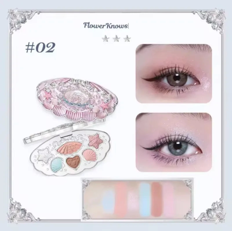 Shell Jewelry Gift Set Makeup Kit Full Professional Lip Gloss Highlighter Blush Baked Powder 10pcs Kits