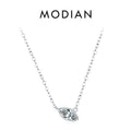 925 Sterling Silver Geometric Cubic Zirconia Pendant Necklace Fashion Stackable Asymmetrical Jewelry For Women Fine Gifts