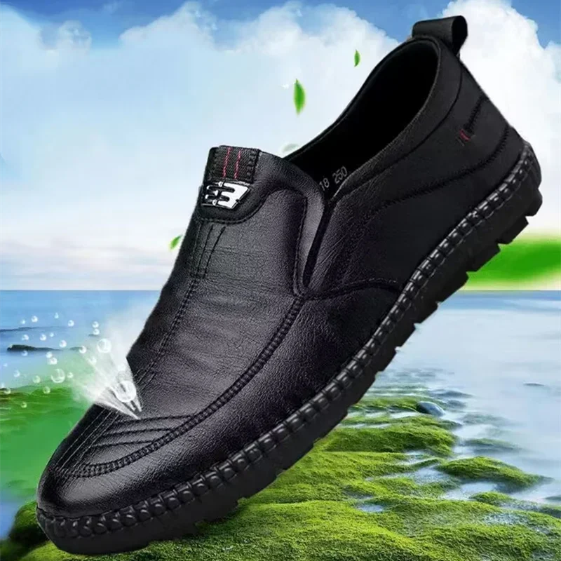 Fashion Men Business Shoes Mens Leather Loafers Luxury Brand Breathable Men Casual Shoes Slip on Male Boat Shoes Moccasins