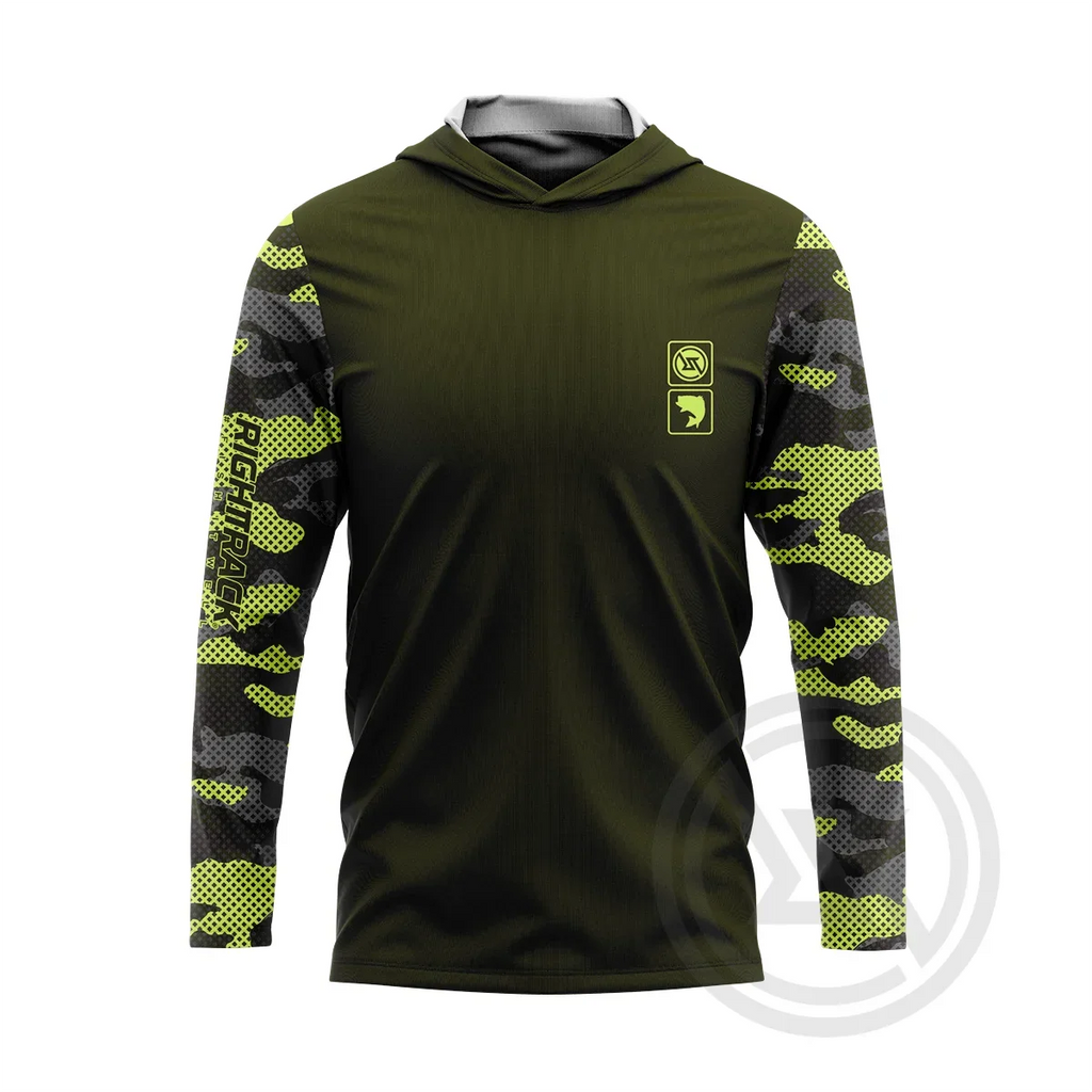 RT Camo Hoody Fishing Shirts Summer Outdoor Long Sleeve Mesh UPF Sunscreen Gear Angling Clothing