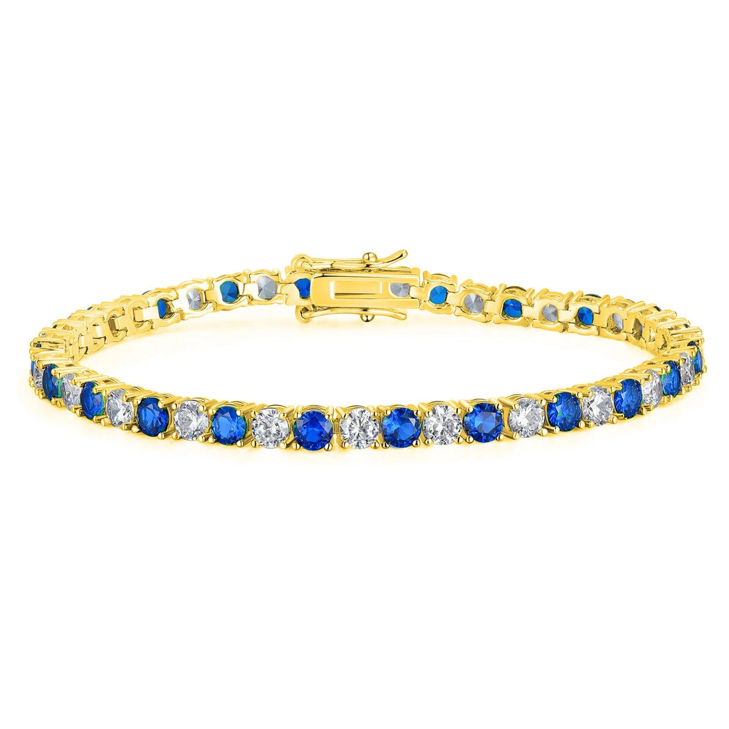 4mm 5mm Moissanite Diamond Tennis Necklace for Women Men 925 Sterling Silver Yellow Gold Color Lab Sapphire Emerald