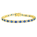 4mm 5mm Moissanite Diamond Tennis Necklace for Women Men 925 Sterling Silver Yellow Gold Color Lab Sapphire Emerald
