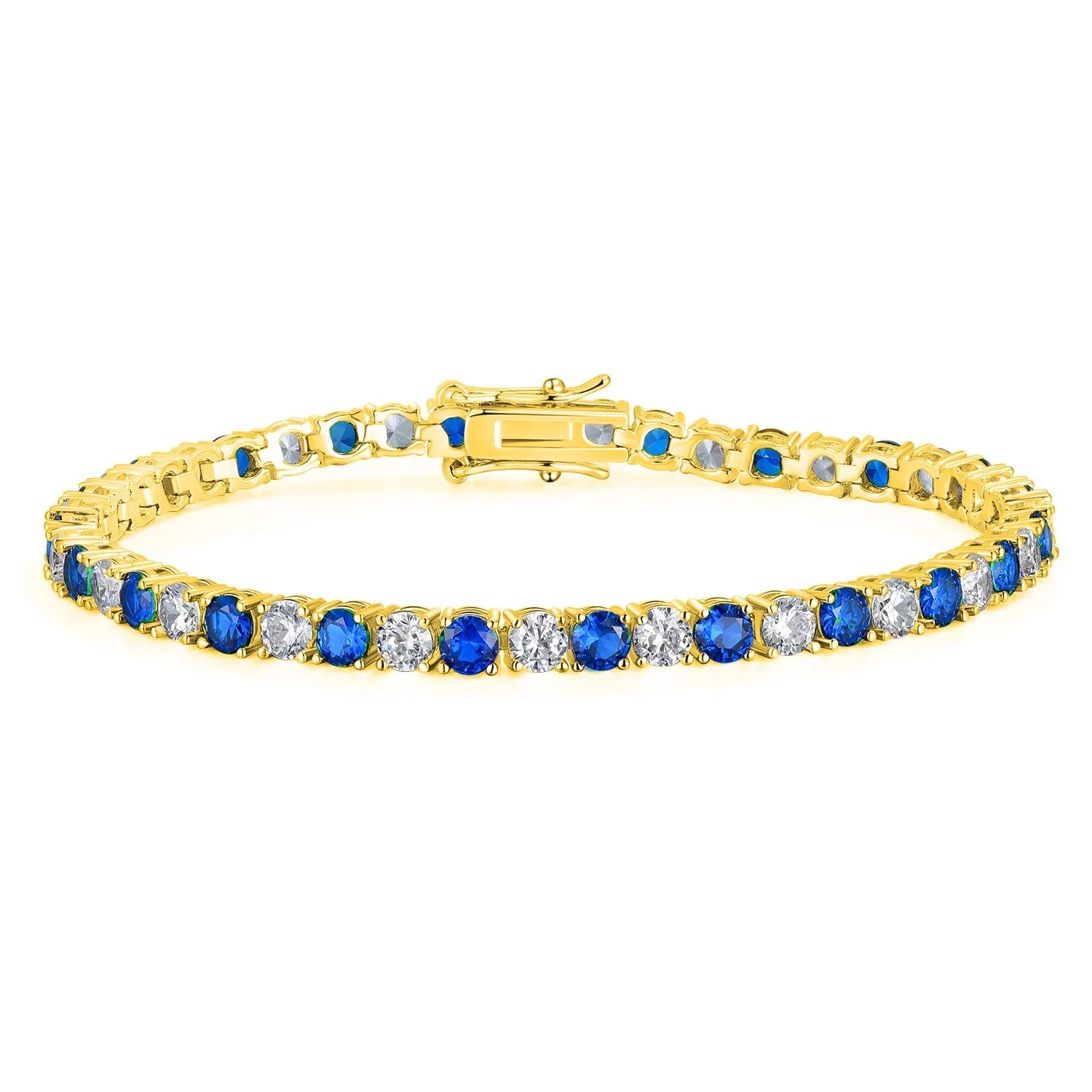 4mm 5mm Moissanite Diamond Tennis Necklace for Women Men 925 Sterling Silver Yellow Gold Color Lab Sapphire Emerald