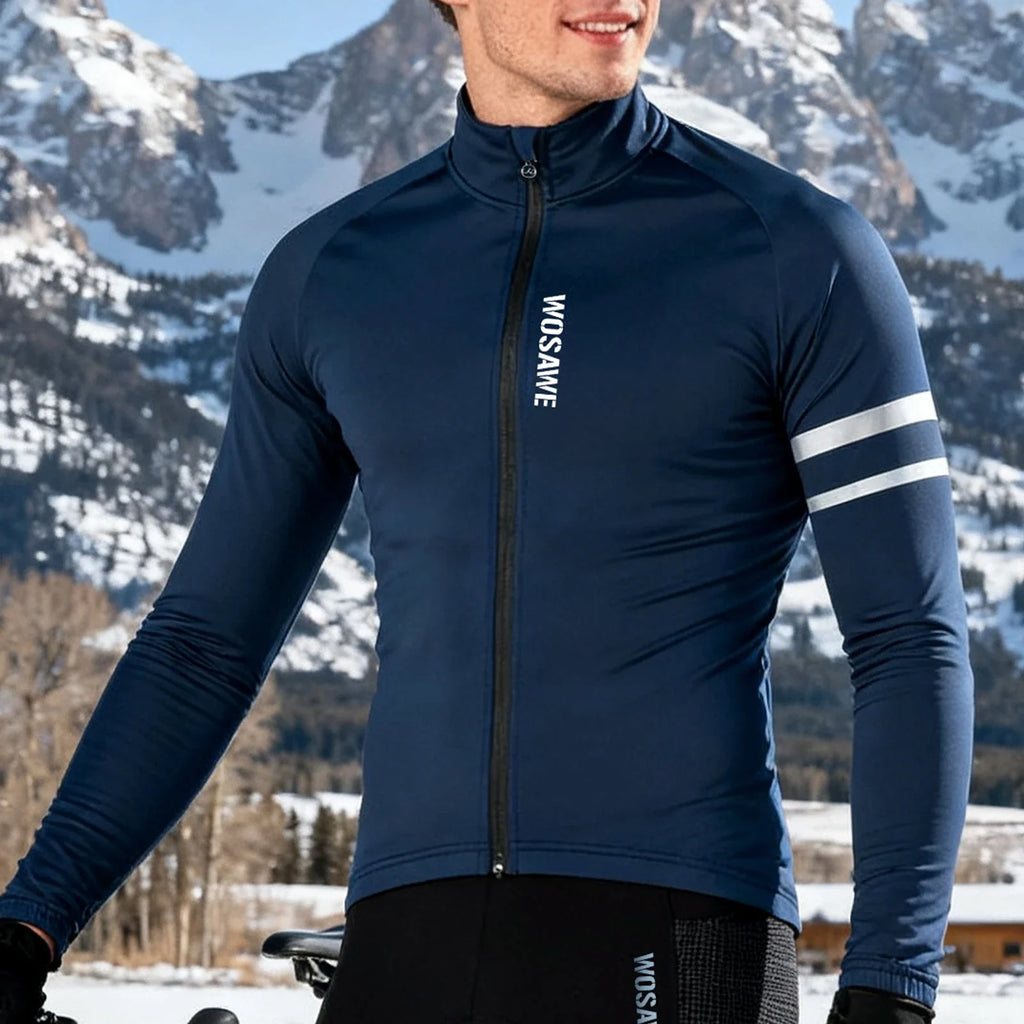 Winter Men's Cycling Jacket Waterproof Windproof Thermal Fleece Bike Jersey MTB Road Cycling Snowboarding Ski Jacket Coat