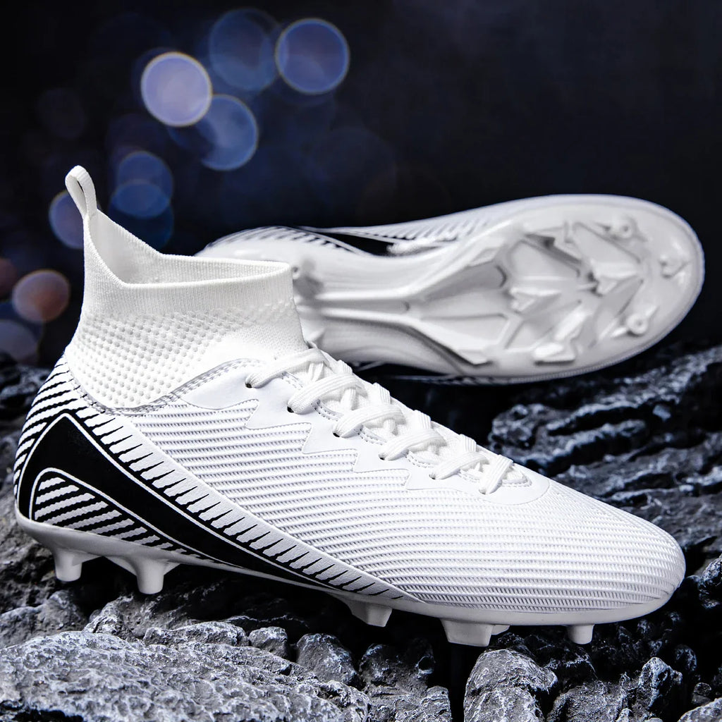 AG/FG Football Boots Unisex Kids Youth PU+Fabric Upper TPU Sole Anti-Slip Durable Outdoor Sports Pitch Training Shoes