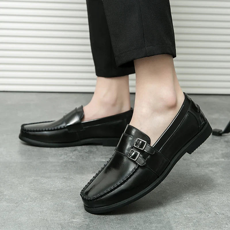 Business men's loafers Comfortable flat bottomed Elegant gentleman style Daily work Outdoor leisure street 38-46 leather shoes