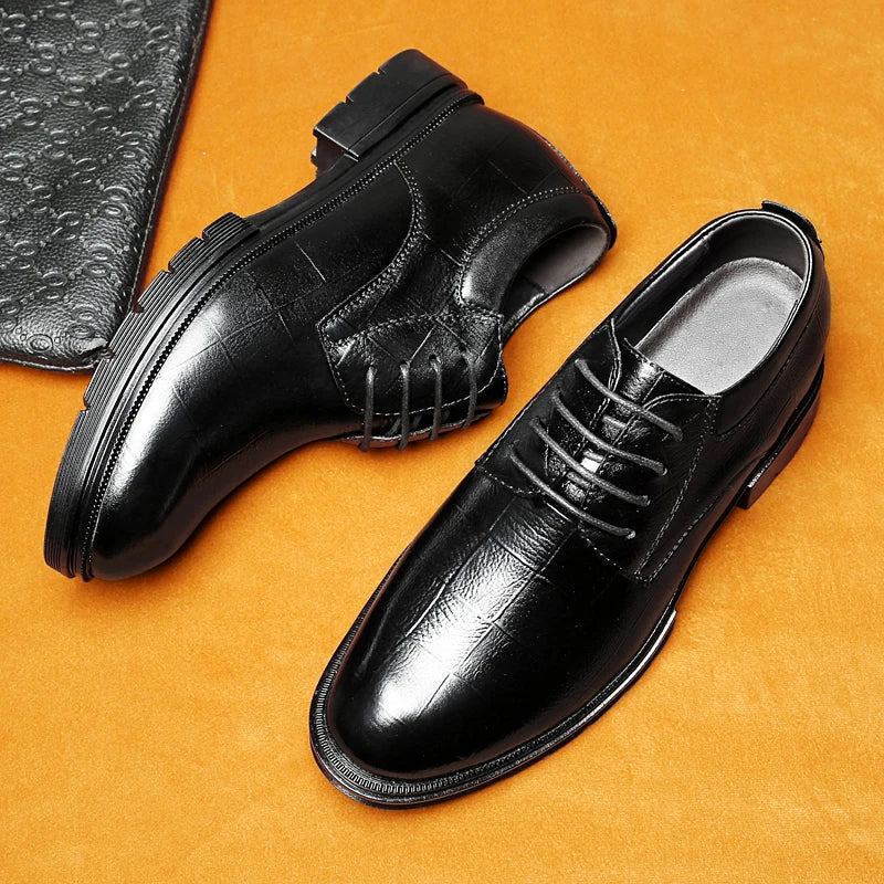 Genuine Leather Men's Oxford Shoes Lace Up Casual Shoes Comfortable Sneakers Outdoor Male Walking Shoes Formal Dress Footwear