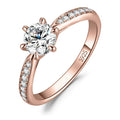Classic 1-carat Moissanite Ring with Certificate Laboratory Diamond Rings Women Wedding Jewelry 18K Gold Plated S925 Silver