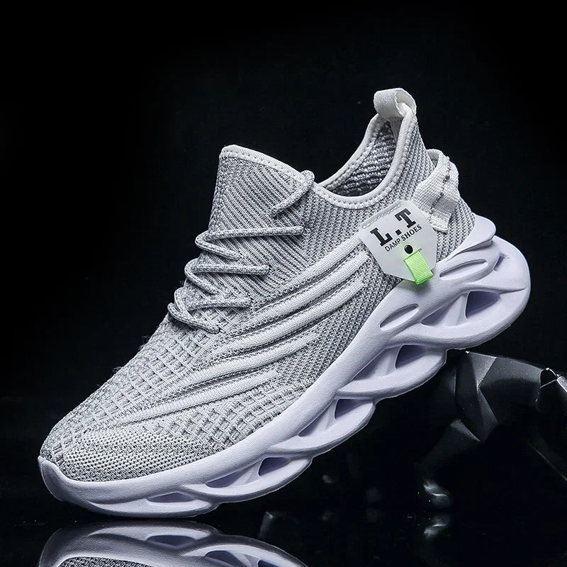 Mens Sport Shoes Breathable Lightweight Sneakers Outdoor Mesh Black Running Shoes Athletic Jogging Tenis Walking Shoes Man