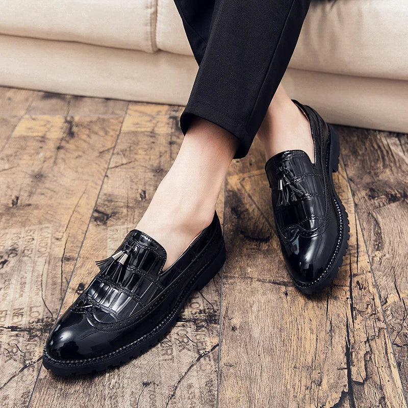 Men's Pointed Toe Retro Leather Shoes – Vintage Formal Dress Shoes EU 40–47