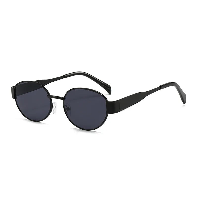 2026 Trendy Oval Sunglasses for Women Luxury Brand Designer Metal Frame Sun Glasses Ladies Classic Vintage Round Shades Unisex