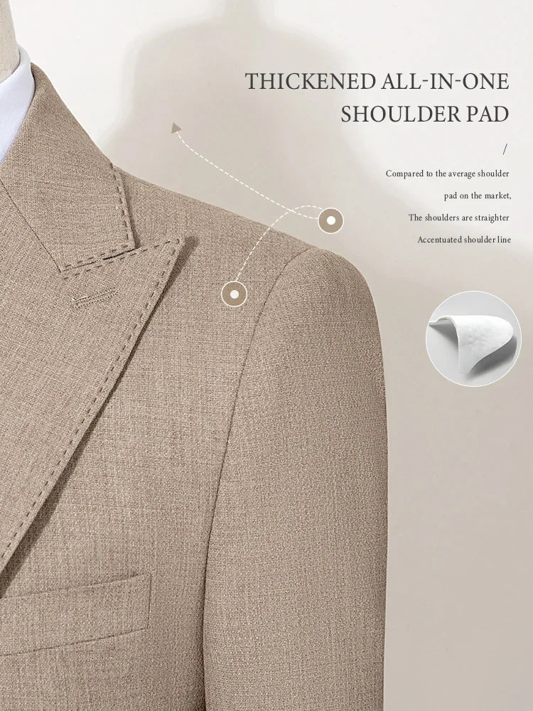 New 2 buttons on suit blue modern design mens office wear blazer coustime homme luxe Bead edge craftsmanship