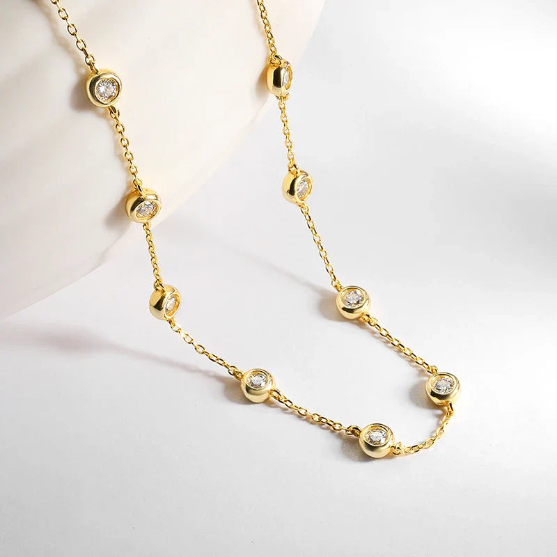 2cttw Genuine Moissanite Tennis Necklace for Women Bubble Full Diamond Pendant Men Chains S925 Sterling Silver Jewelry