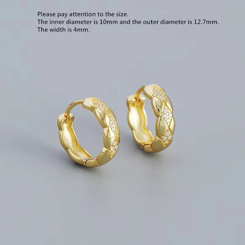 925 Sterling Silver Earring Colorful Dripping Oil Material Ear Ring Ear Buckle Rhombus Shape Trend Wild Girl Women Boy Ear Jewel