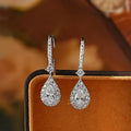 Sweet Droplets 925 Silver Sparkling Earrings Set with High Carbon Diamond Earrings, Versatile and Elegant, Light Luxury Woman
