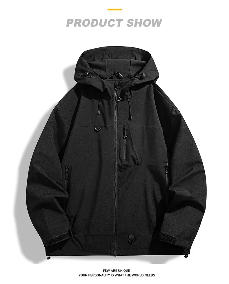Men Women Waterproof Hiking Jacket Trekking Camping Mountaineering Windbreaker Unisex Outdoor Sport Windproof Rain Coat