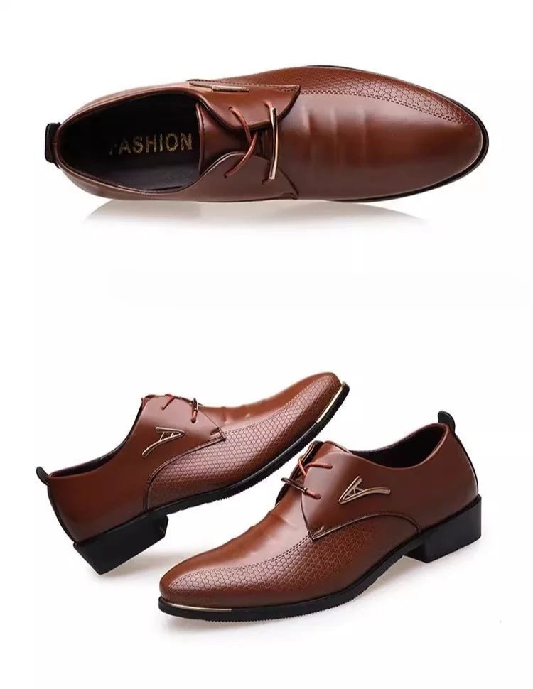 Brown Business Social Shoe Male Black Men's Formal Shoes Party Leather Casual Suit 2025 Trend Elegant and Classic Official New