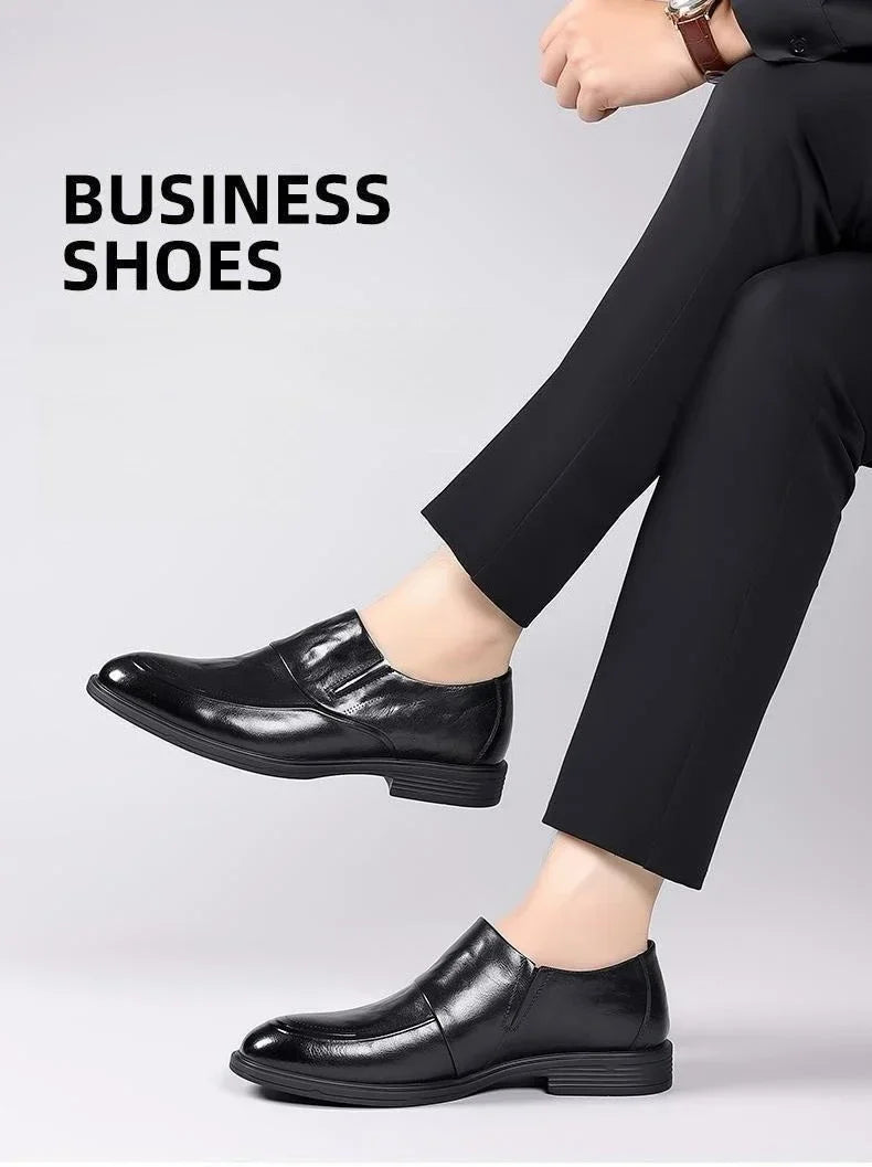 Luxury Brand Men Leather Formal Business Shoes Male Office Work Flat Shoes Oxford Breathable Party Wedding Anniversary Shoes