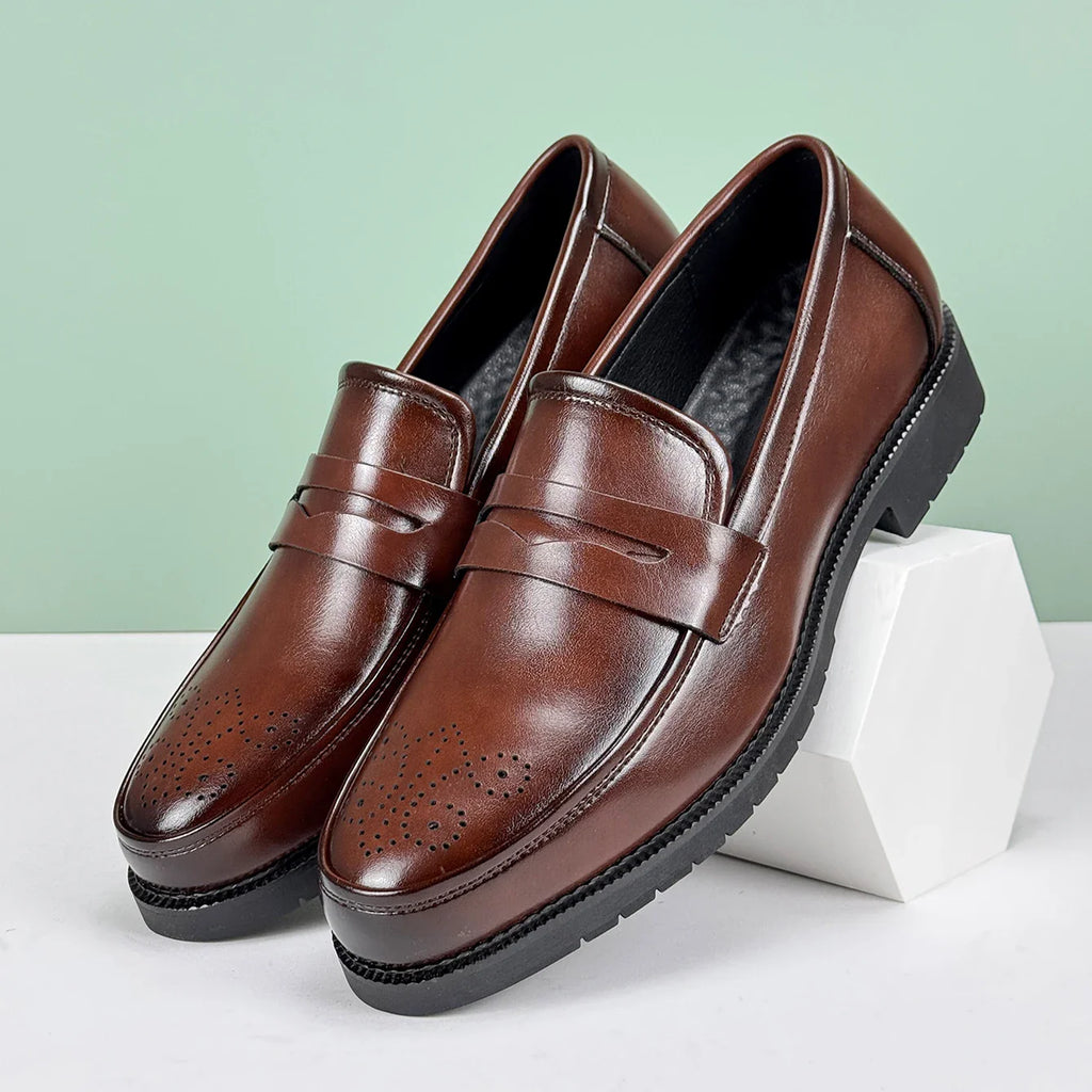 Men's Formal Leather Shoes – Lace-Up Business Dress Footwear, Black or Brown