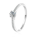0.3ct 4mm Moissanite Rings for Women Sparkling Lab Diamond S925 Sterling Silver Eternity Wedding Engagement Promise Rings